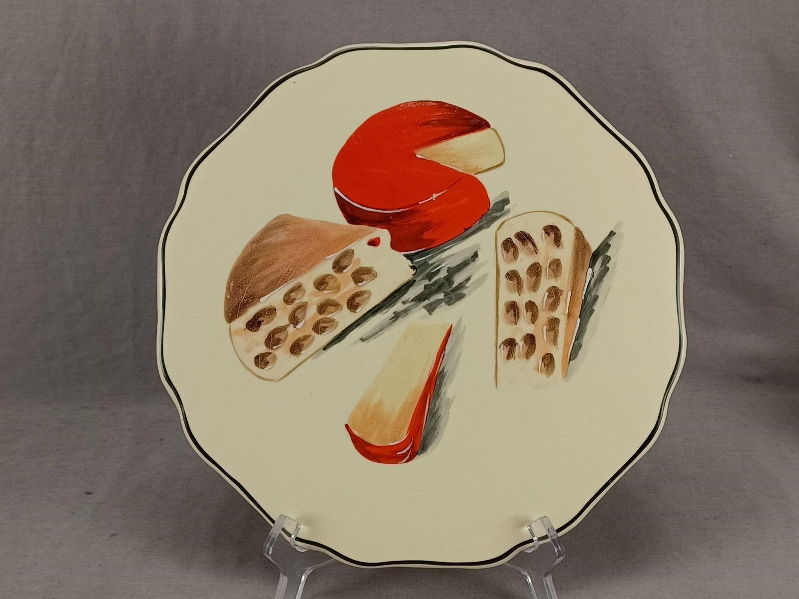 Longwy Hand Painted 11 3/8 Inch Cheese Tray (1 of 11)