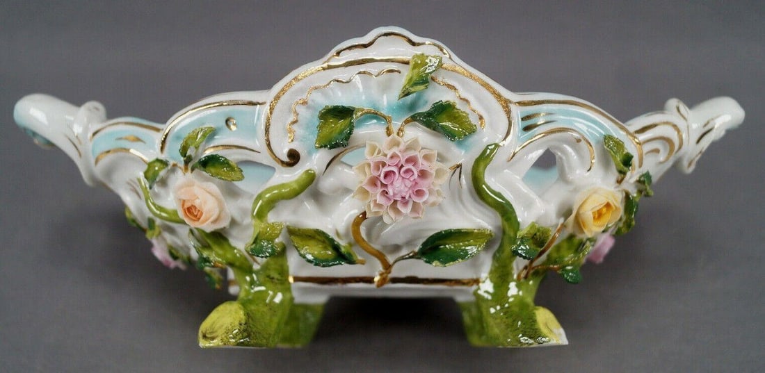 Ernst Bohne Hand Painted Floral Encrusted Bowl (1 of 12)
