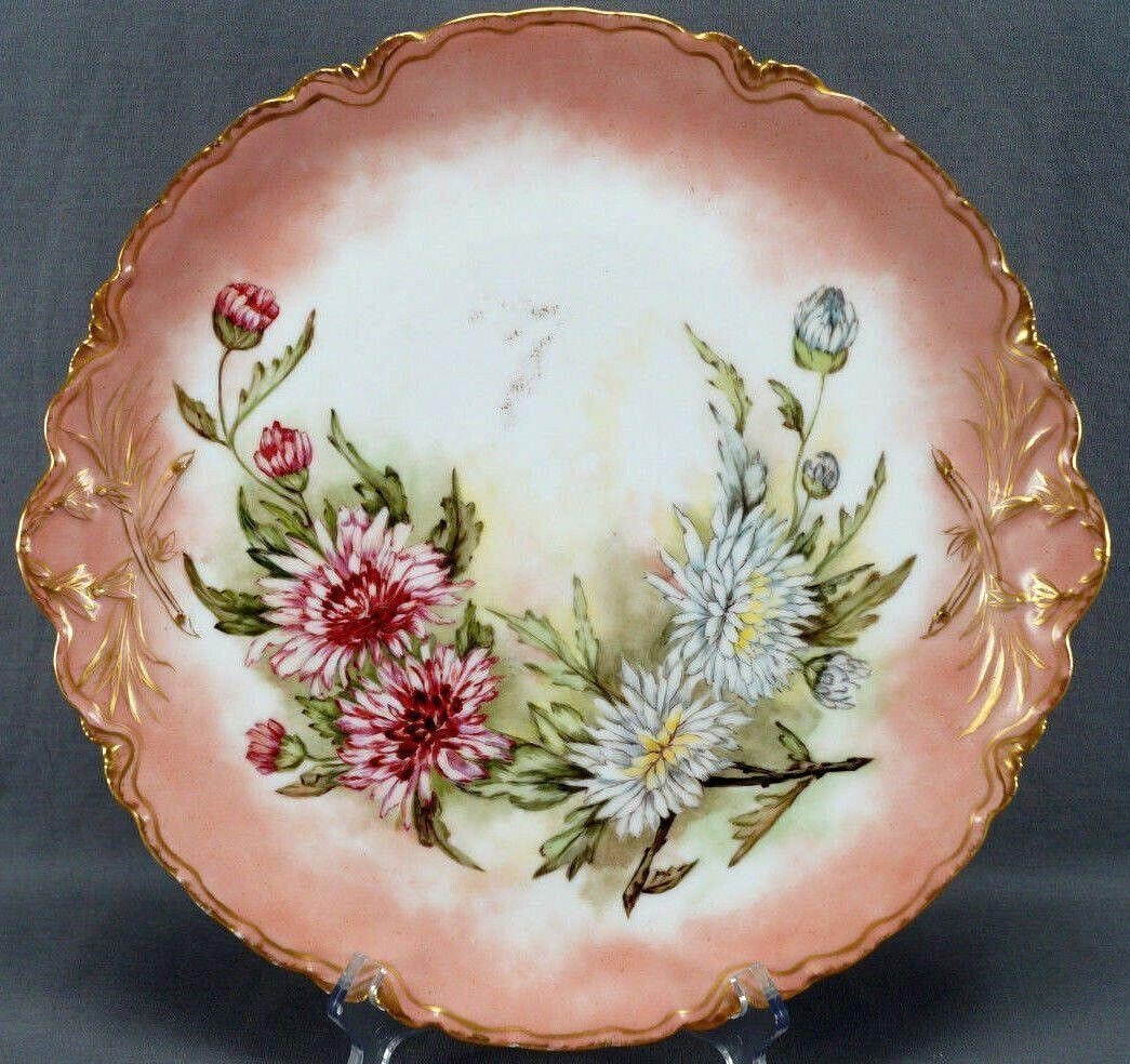 Limoges Hand Painted Chrysanthemums Charger (1 of 9)