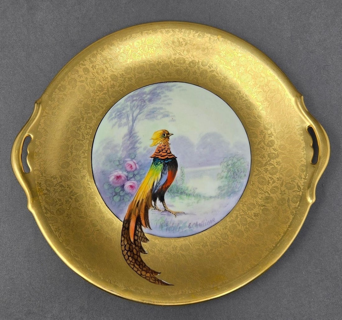 Pickard Golden Pheasant Handled Plate E. Challinor (1 of 10)