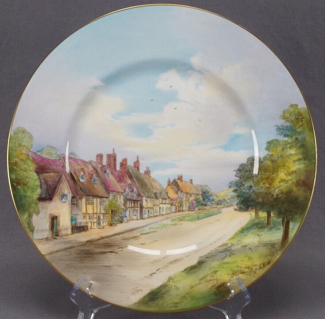 Minton Arthur Holland Village Scene 10 3/4" Plate (1 of 9)