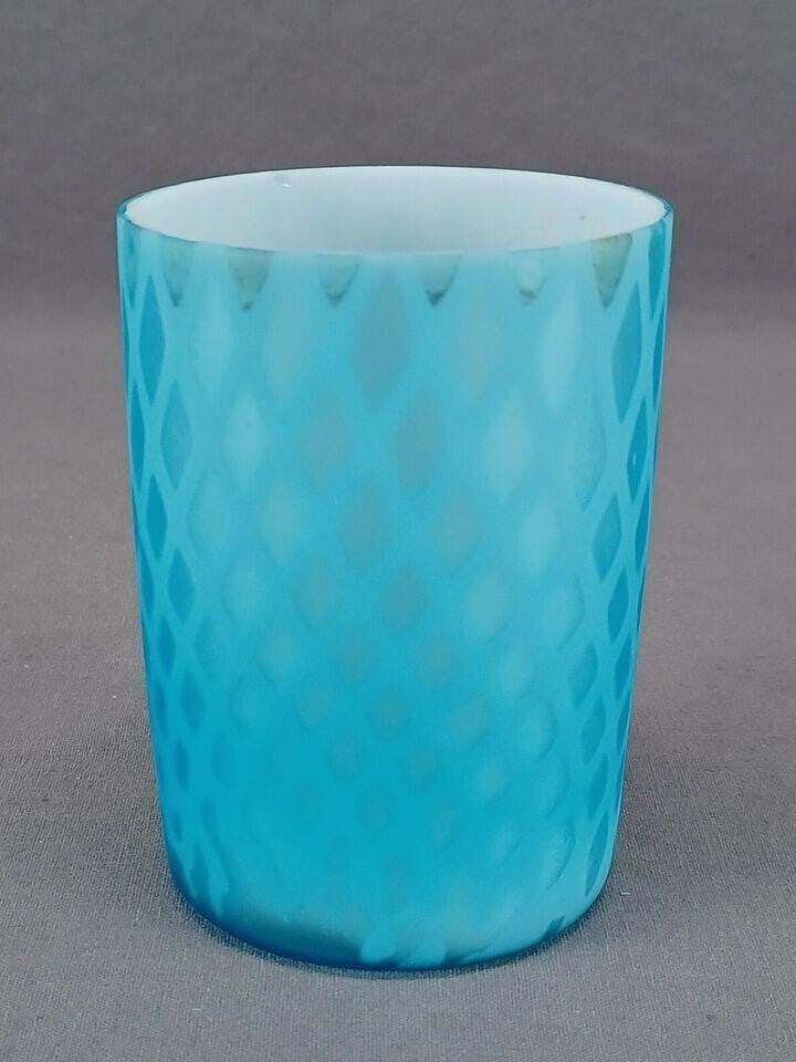 Italian Blue Air Trap Diamond Satin Glass Tumbler (1 of 8)