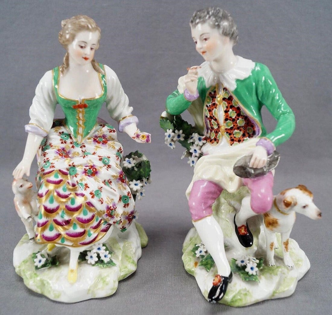 Pair of Antique German Chelsea Style Figurines (1 of 11)