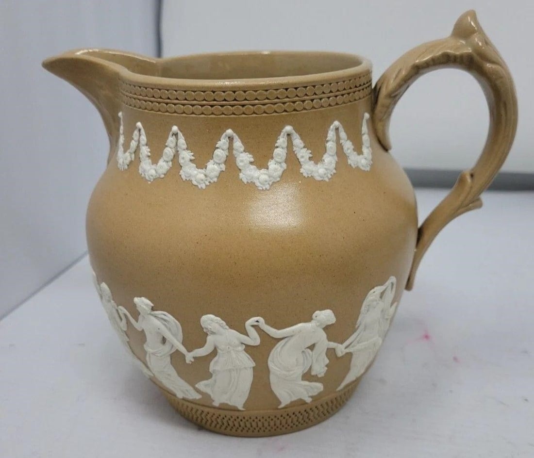 Copeland Bisque Sprigware Pitcher Jug (1 of 10)