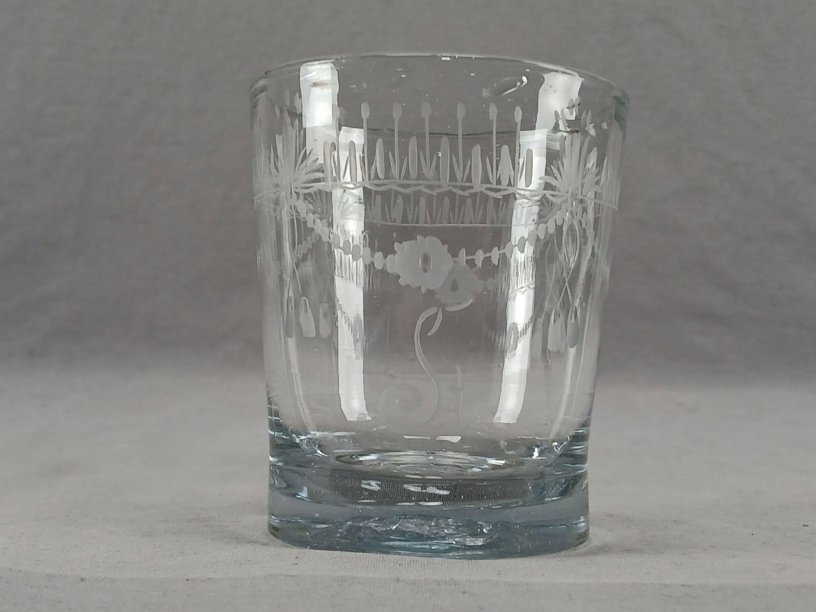 Bohemian Engraved Swags ST Tumbler C. 1790-1800 A (1 of 8)