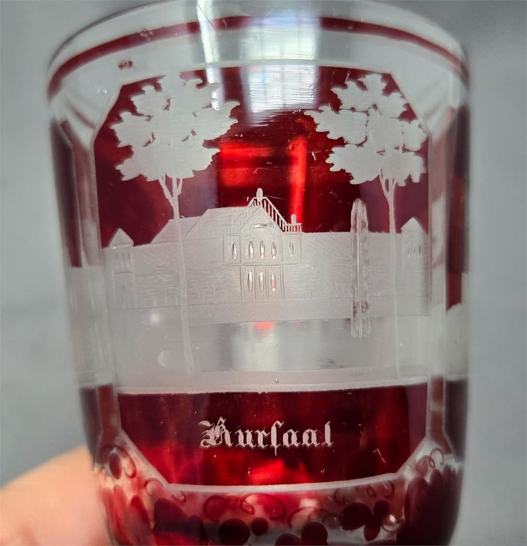 Ruby Flashed Spa Glass Architectural Etchings - 4
