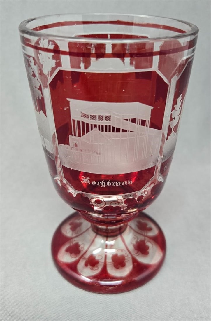 Ruby Flashed Spa Glass Architectural Etchings - 5