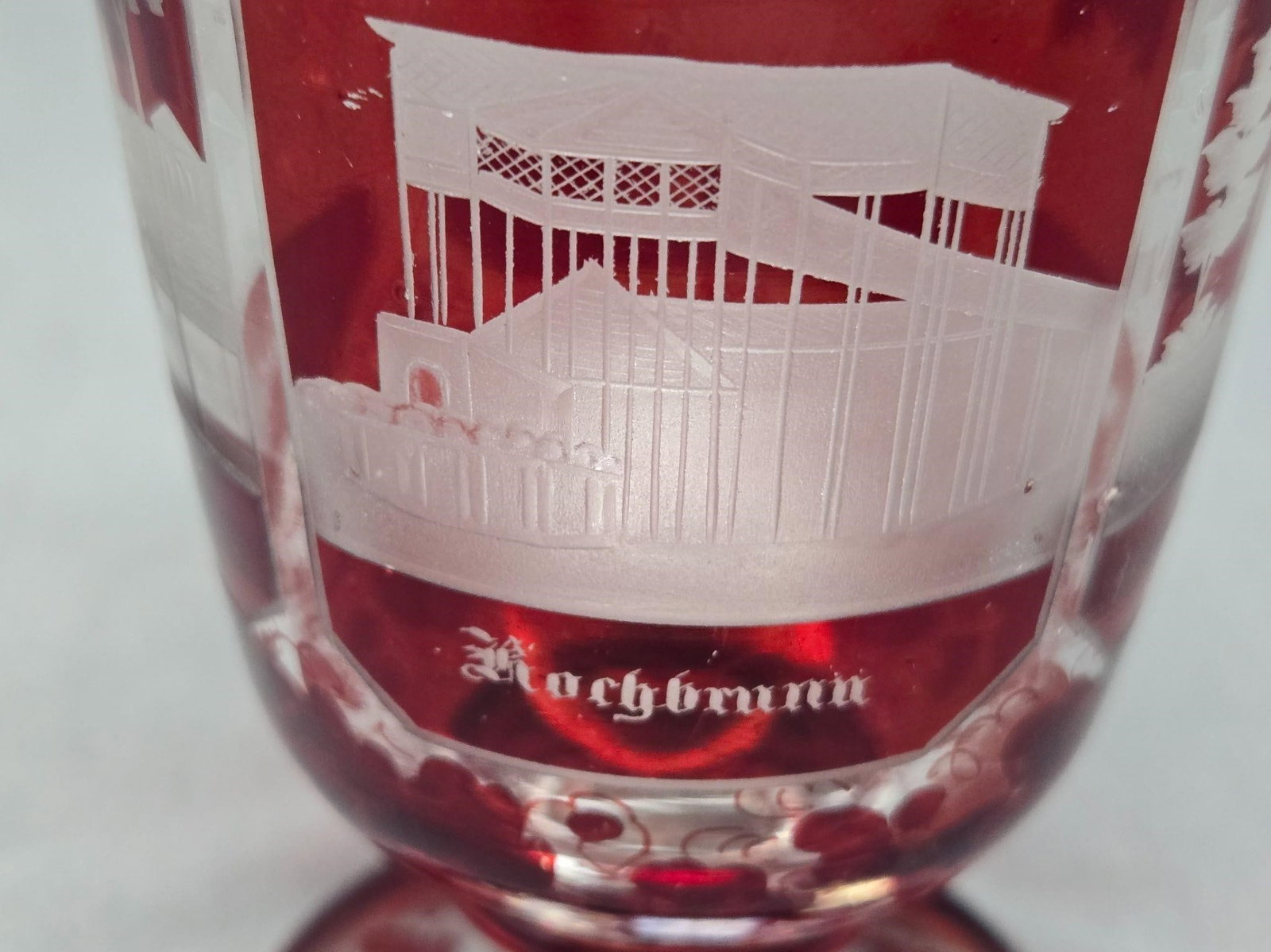 Ruby Flashed Spa Glass Architectural Etchings - 6