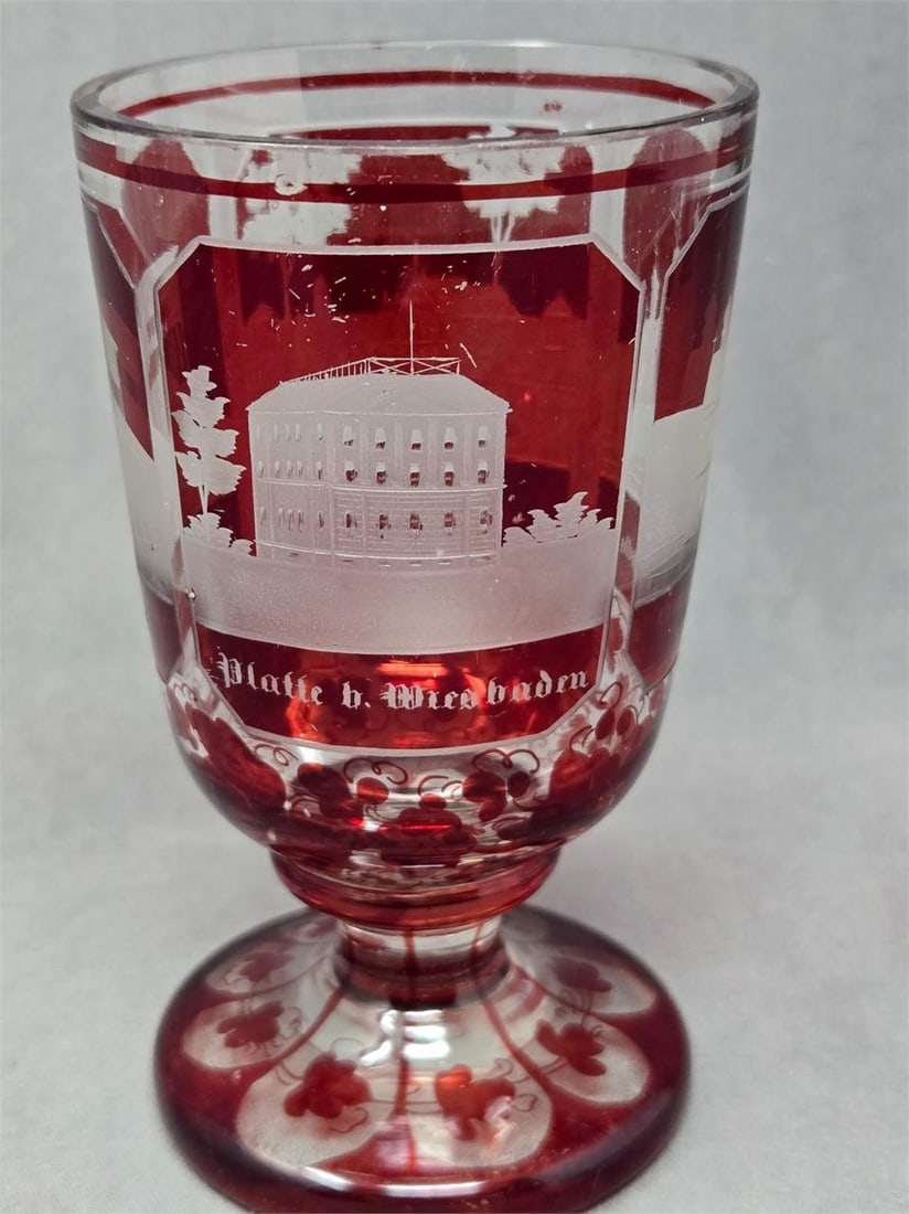 Ruby Flashed Spa Glass Architectural Etchings - 7