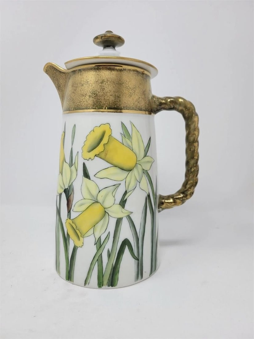 Limoges 9 1/4" Coffee Pot Daffodils & Paperwhites (1 of 12)