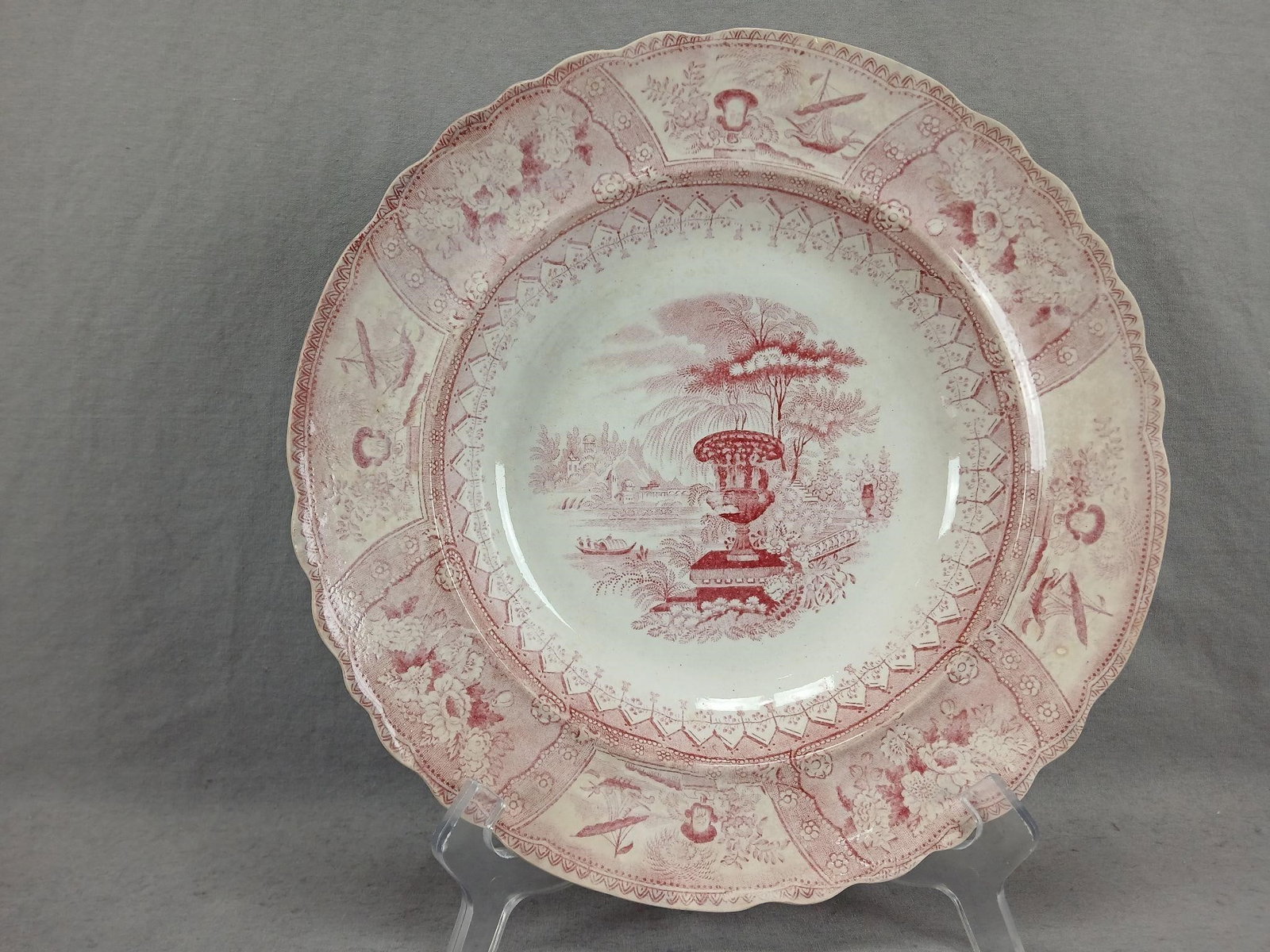 Canova Red Transferware 10 3/8 Inch Deep Plate (1 of 19)