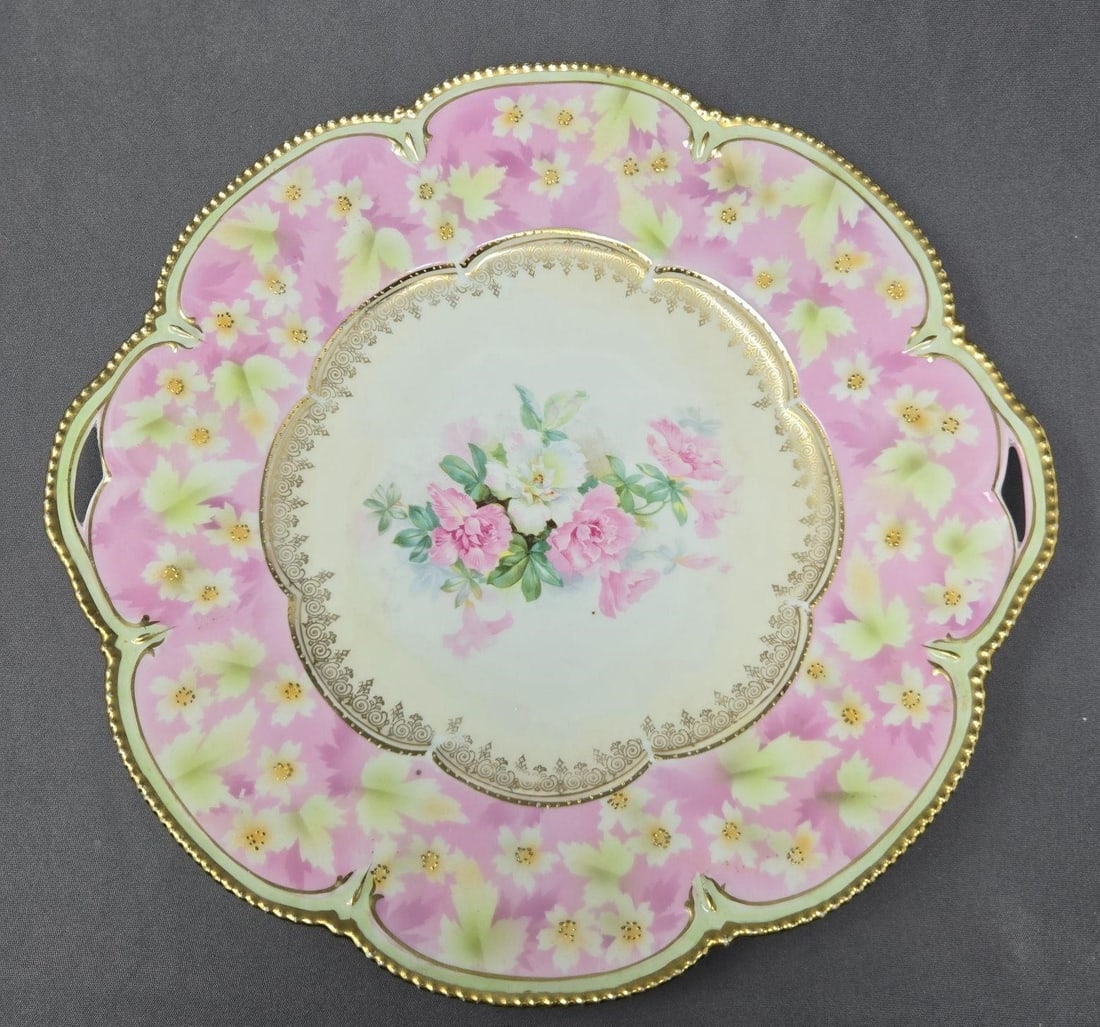 RS Prussia Cake Plate Mold 202 Pink Floral Border (1 of 10)