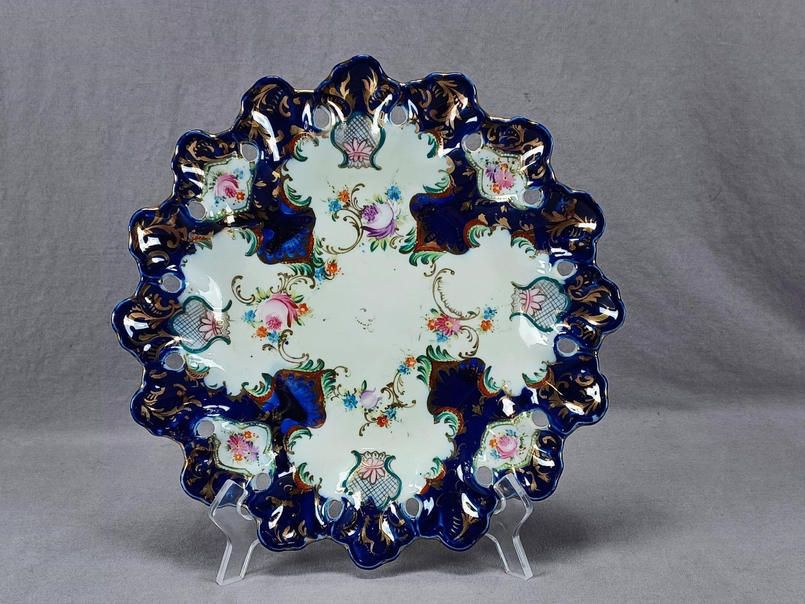 Nippon Hand Painted Cobalt & Gold 11 1/8" Plate (1 of 8)