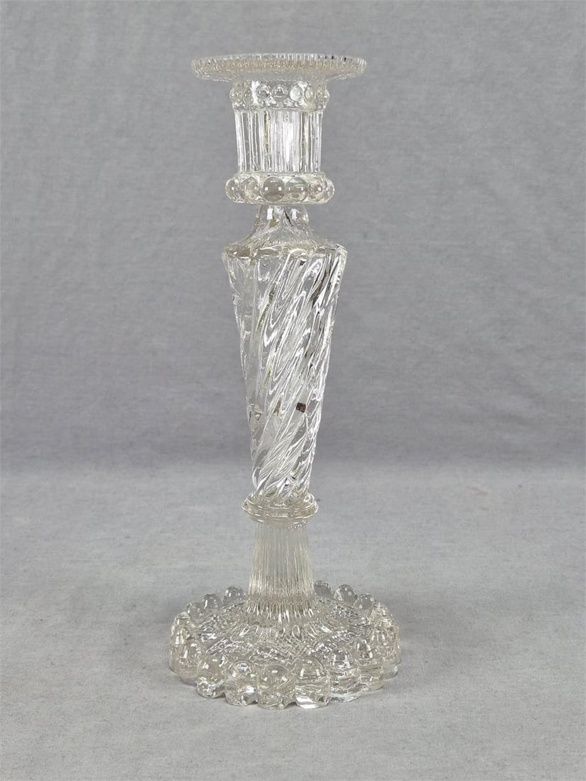 19th Century Harrach Pressed Glass Candlestick (1 of 18)