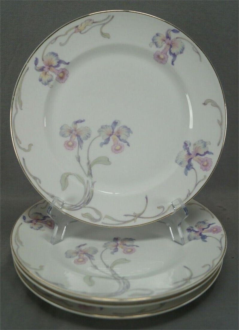 4 Rosenthal Orchid Iris Pattern 10 Inch Plates (1 of 9)