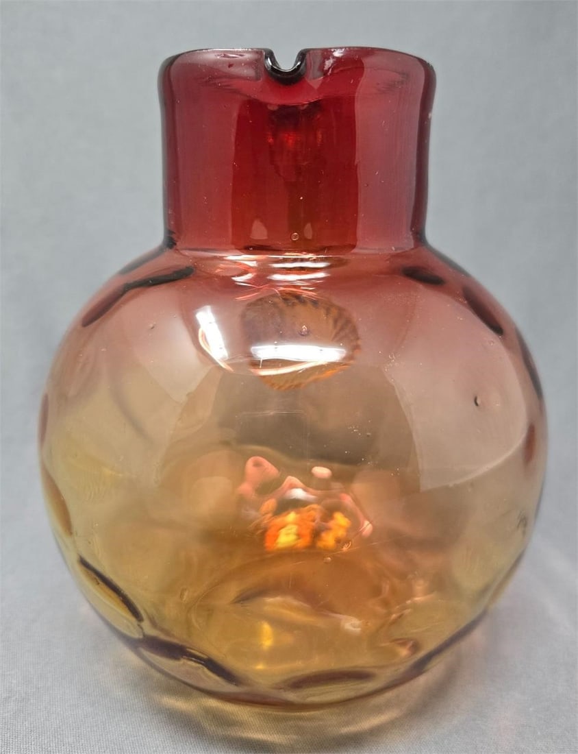 Amberina pitcher Inverted Thumbprint Pattern - 2