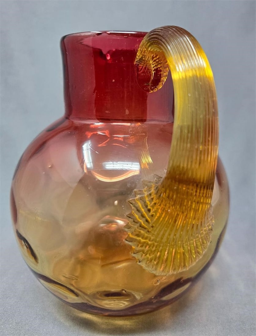 Amberina pitcher Inverted Thumbprint Pattern - 4