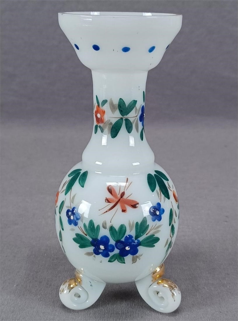 18th Century Dragonflies Opaline Glass Vase (1 of 7)