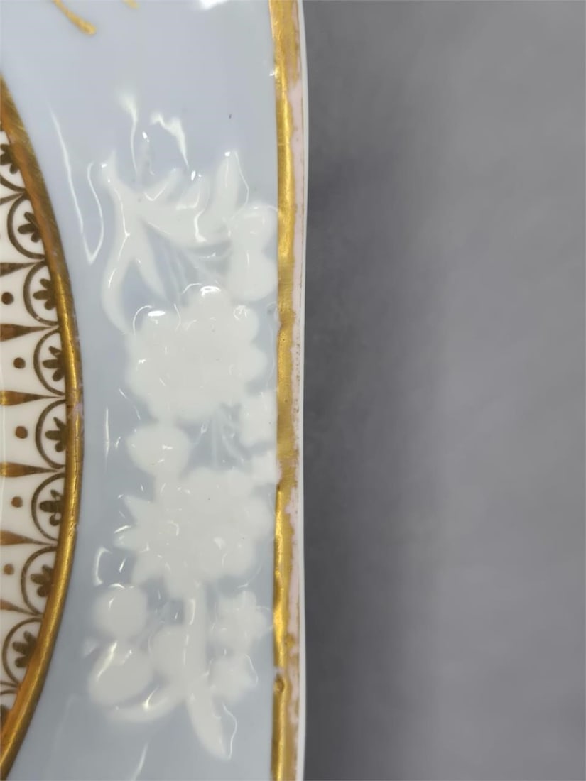 Pair Spode Embossed Floral Pattern Square Plates - 6