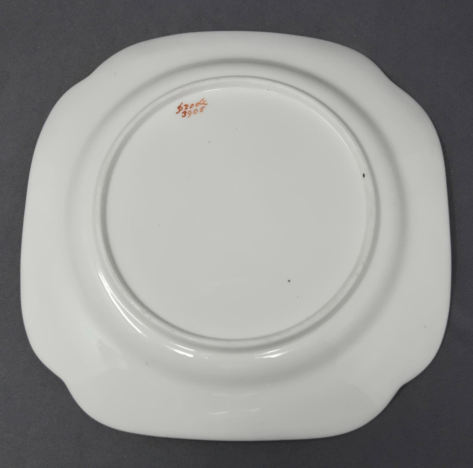 Pair Spode Embossed Floral Pattern Square Plates - 7