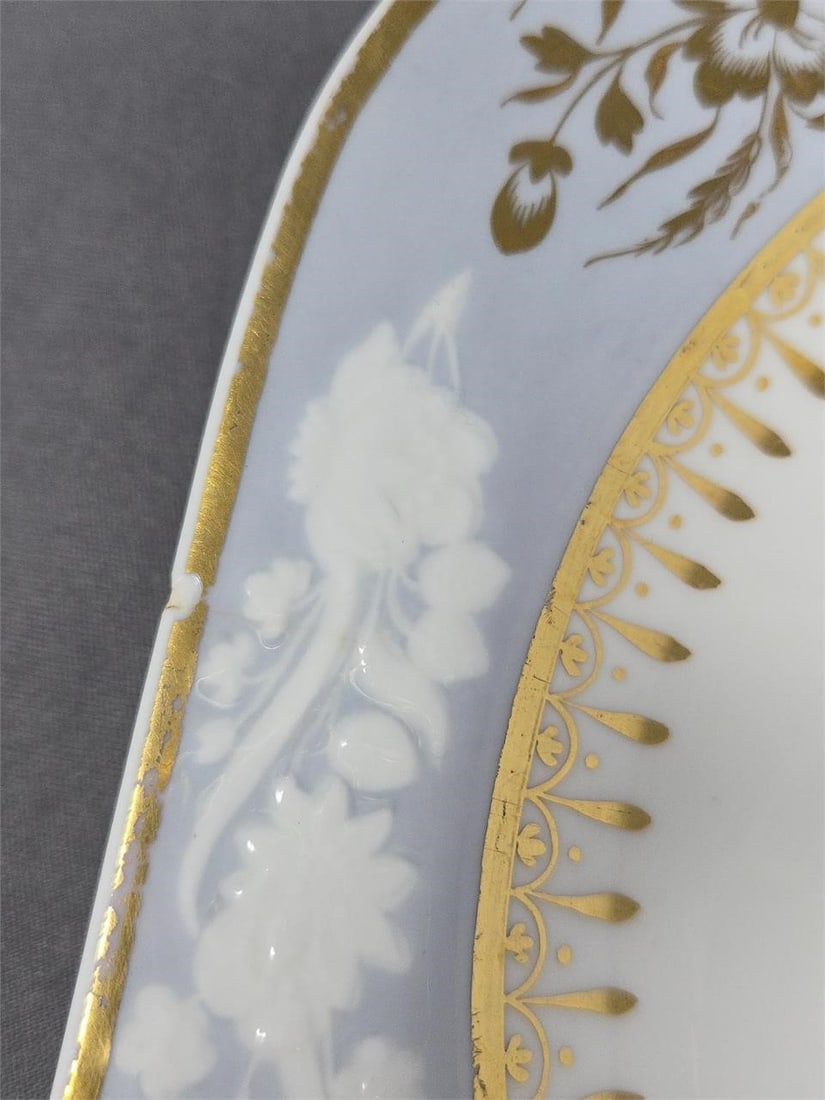 Pair Spode Embossed Floral Pattern Square Plates - 9