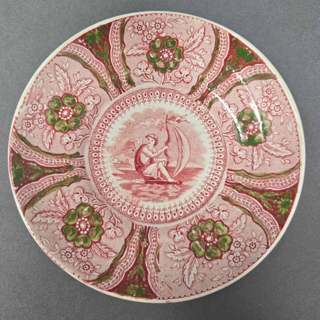 Cupid Pattern Transferware Cup and Saucer - 2