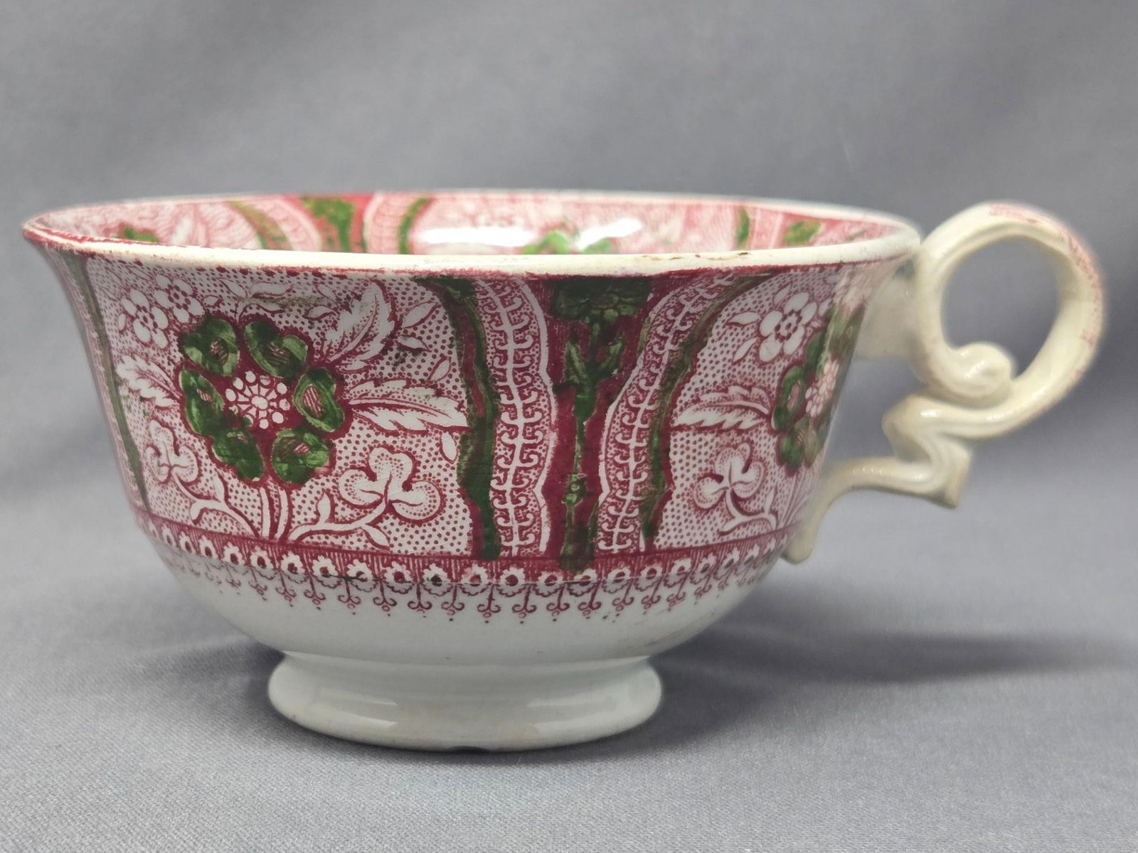 Cupid Pattern Transferware Cup and Saucer - 7