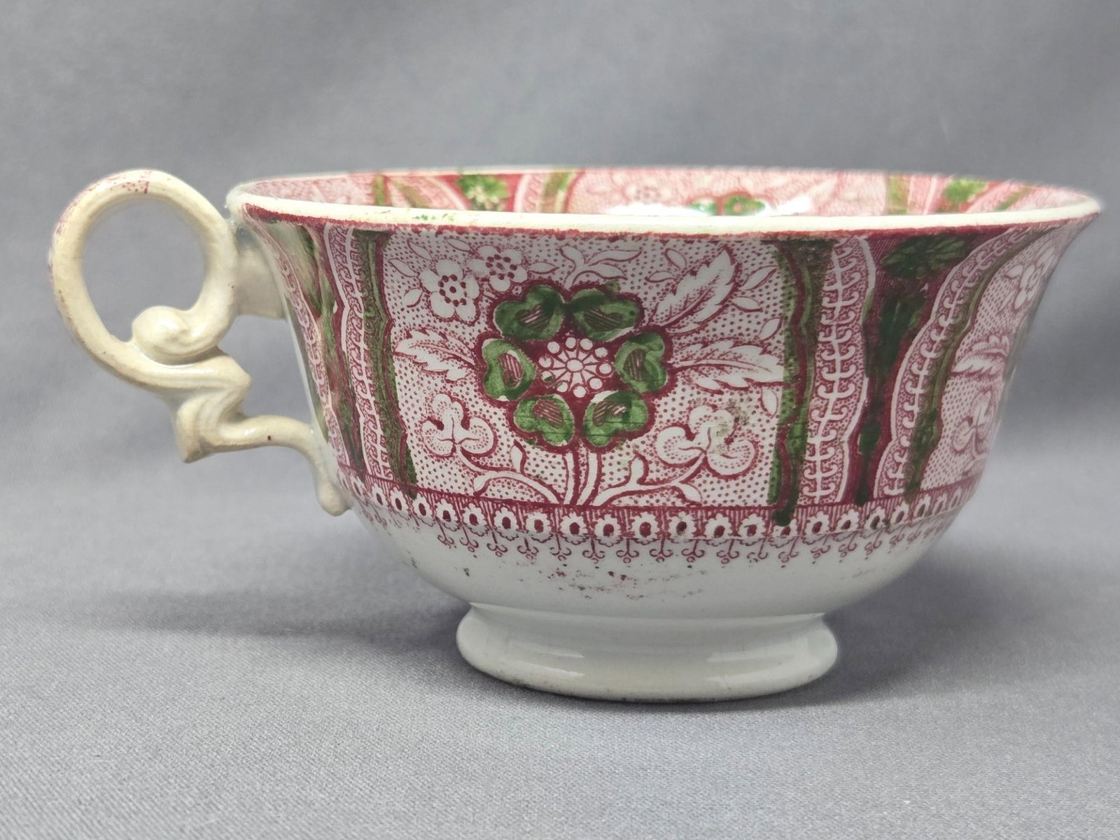Cupid Pattern Transferware Cup and Saucer - 9