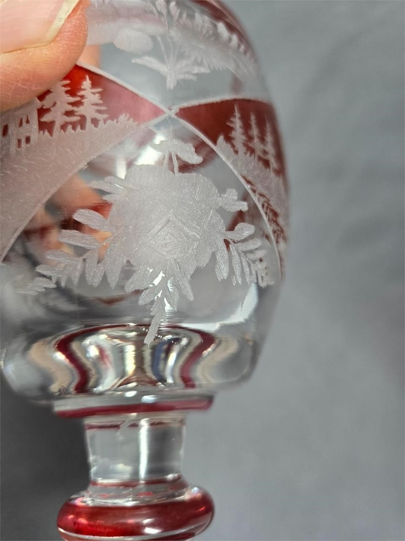 Bohemian Ruby Flashed Goblet c.1870 - 8