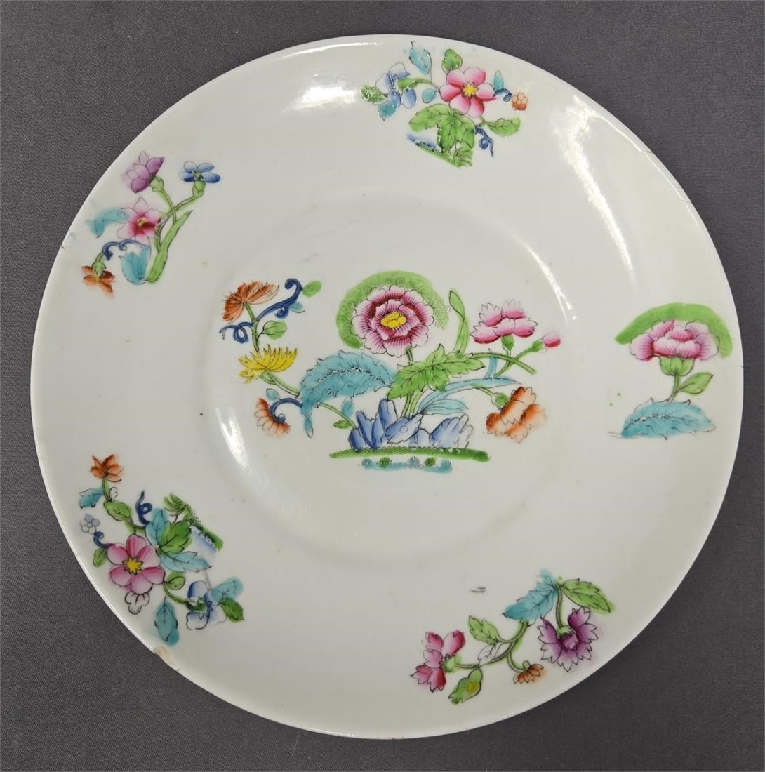 British Hand Colored Transfer Pattern Plate (1 of 9)