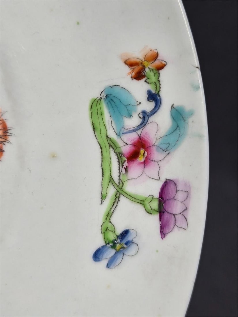 British Hand Colored Transfer Pattern Plate - 8