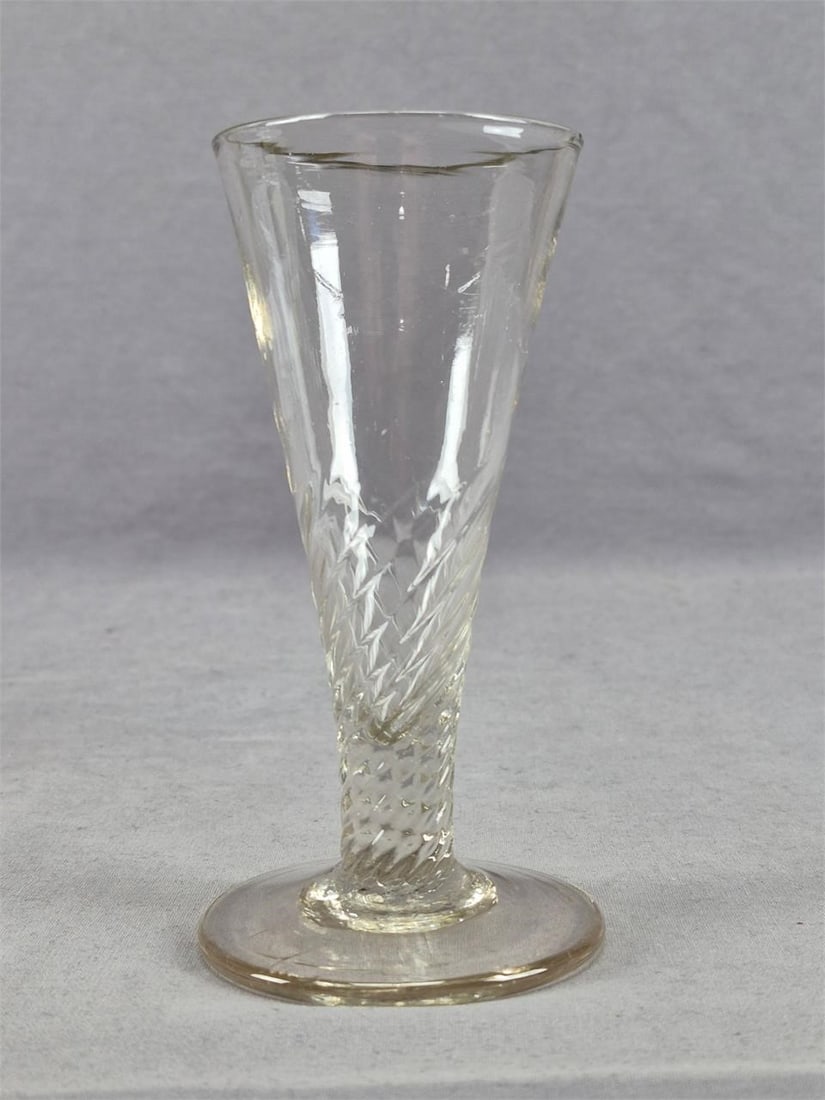 18th Century Georgian Half Wrythen Flint Ale Glass (1 of 12)