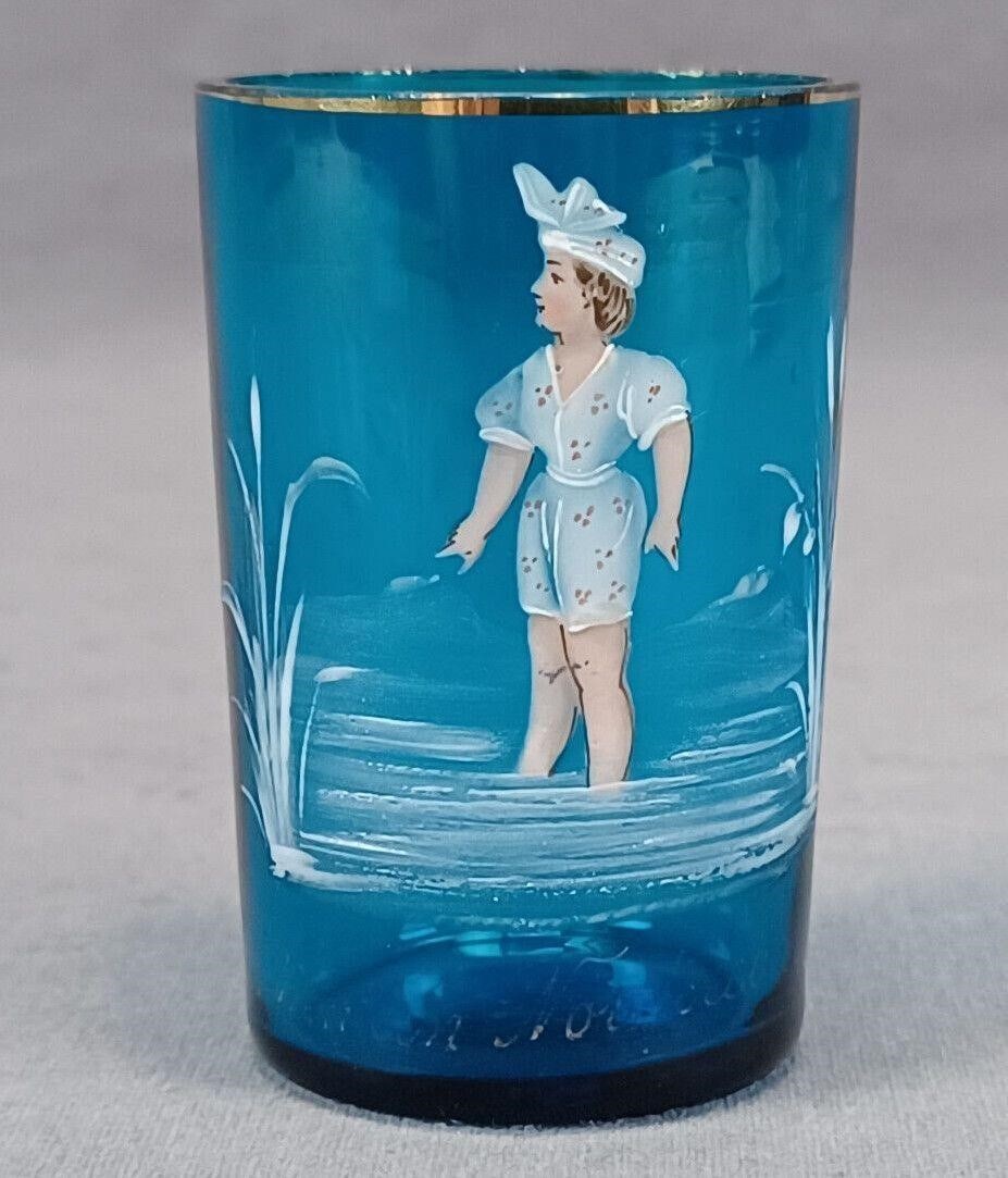 Mary Gregory Enameled Edwardian Girl Cordial Glass (1 of 7)