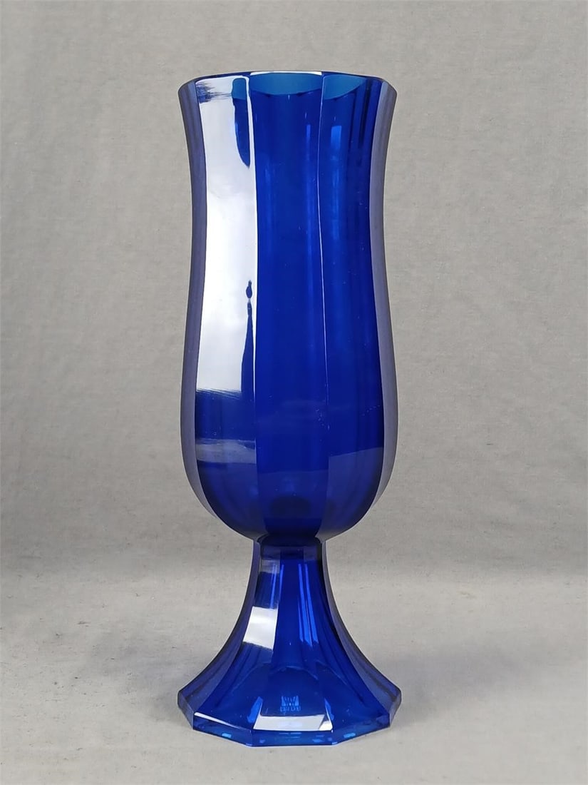 Moser Wiener Werkstätte Cobalt Cut Glass Vase (1 of 16)