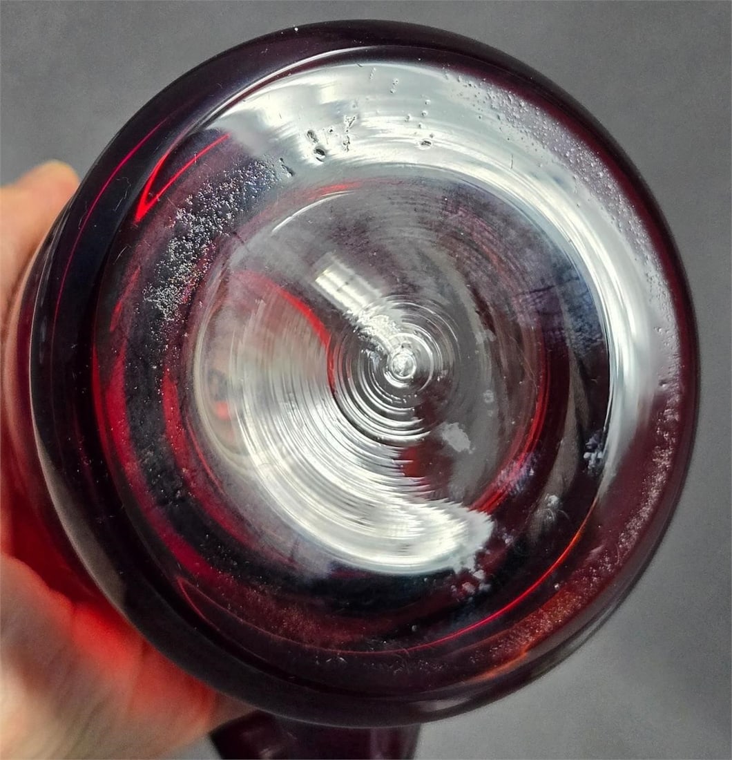 West Germany Ruby Glass Etched Eagle Stein - 9
