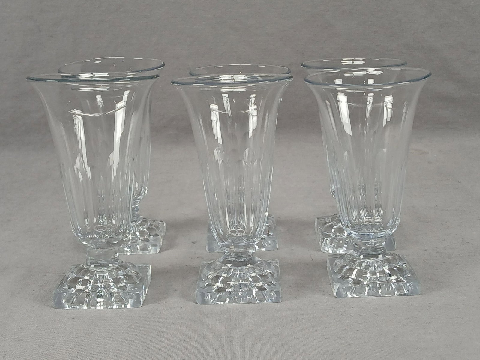 6 Anglo Irish Lemon Squeezer Base Jelly Glasses - 2