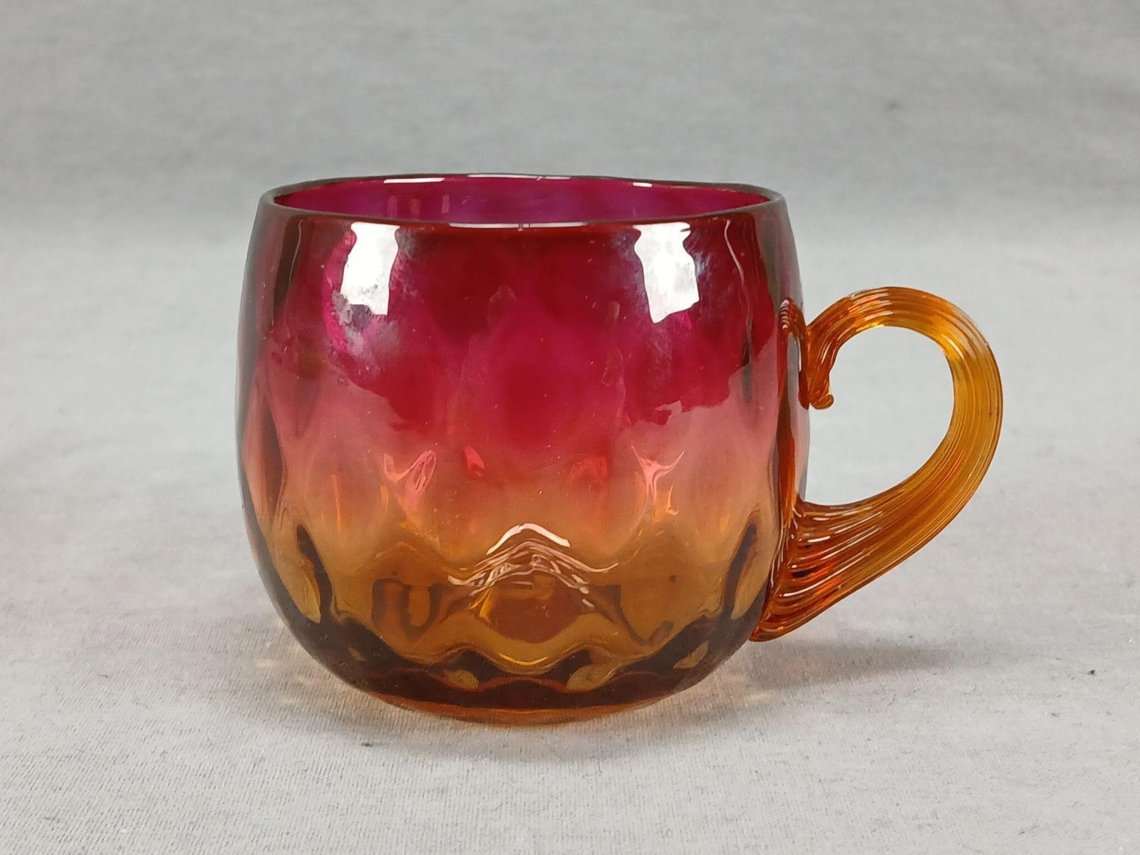 New England Optic Molded Amberina Punch Cup C (1 of 7)