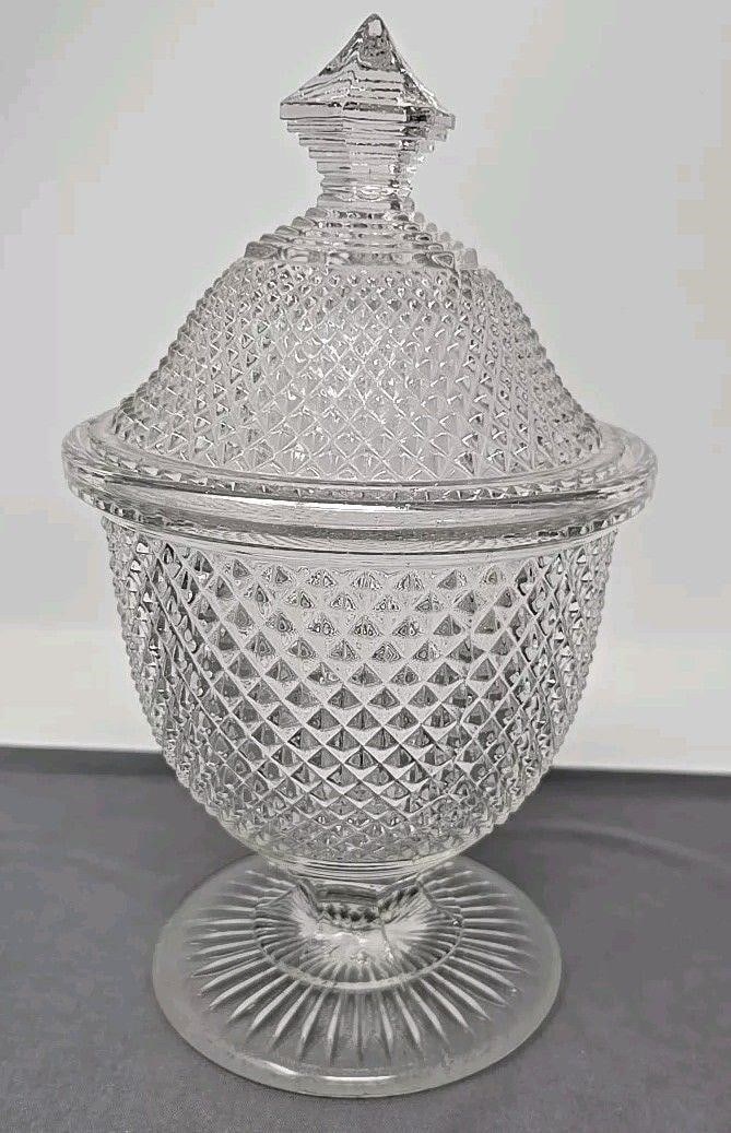 EAPG Sharp Diamond Pattern Sugar & Creamer - 10