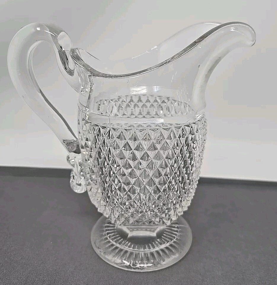EAPG Sharp Diamond Pattern Sugar & Creamer - 3