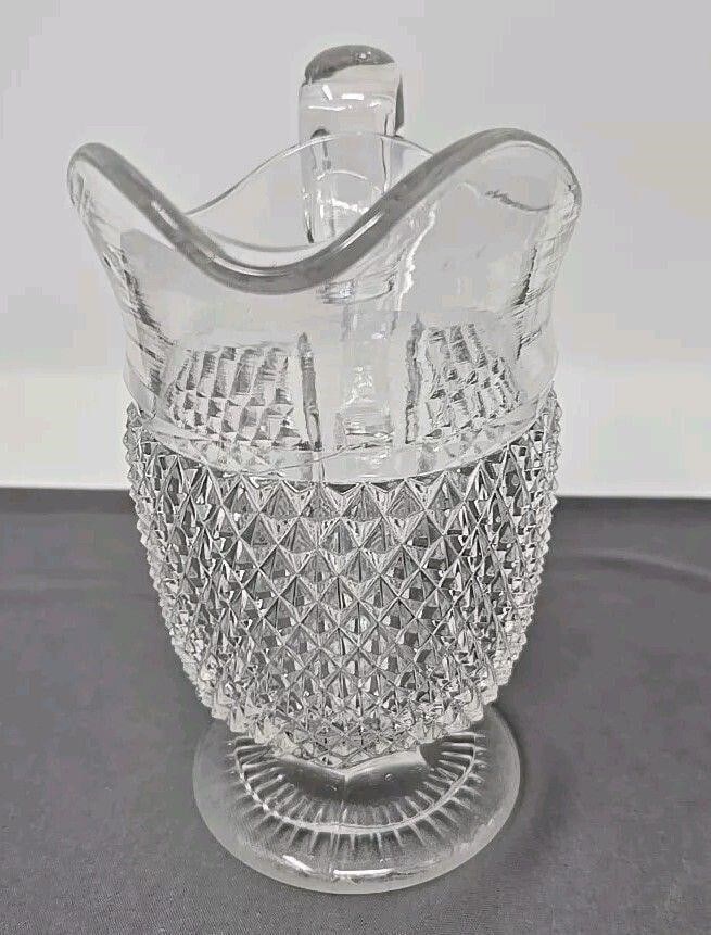EAPG Sharp Diamond Pattern Sugar & Creamer - 5
