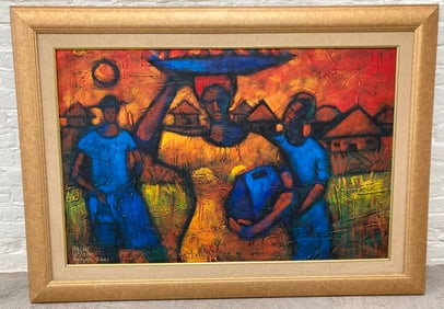 Large Signed Modern Oil on Canvas by Buchi Upjohn d. 2001
