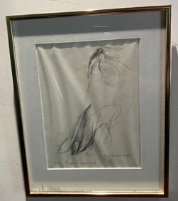 Signed Wood Pencil Drawing by Marianne Gehan ‘87