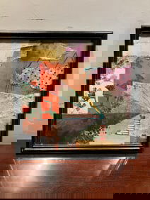 Fabric and Drawing Paper Collage