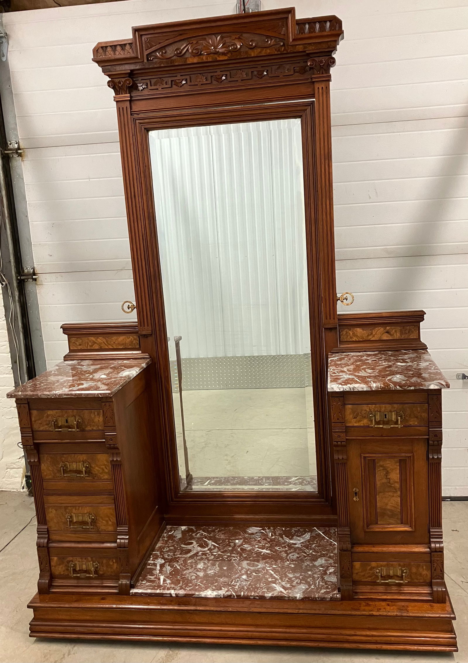 Rare Eastlake Cheval Dressing Table c. 1875 (1 of 12)