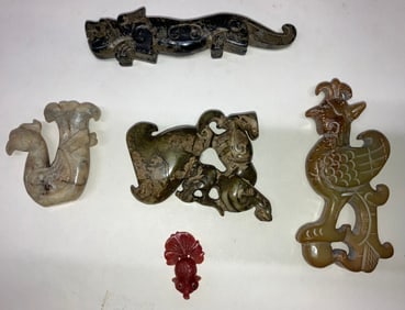 Assortment of Chinese Stone Pendant Carvings