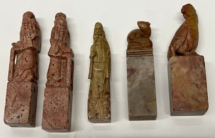 Five Chinese Seals of Assorted Stone