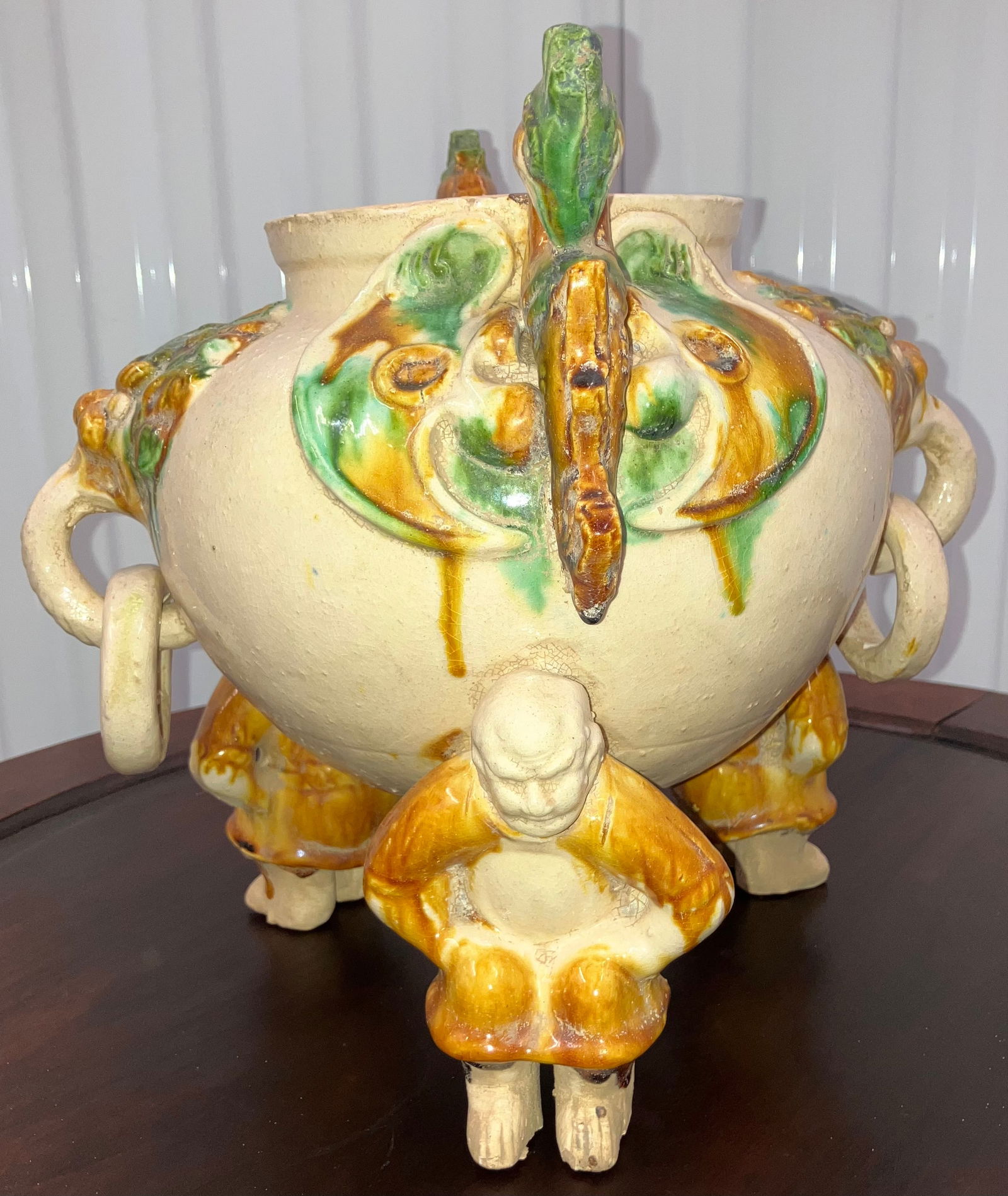 Vintage Archaic Style Chinese 3 Legged Ceramic Vessel (1 of 8)