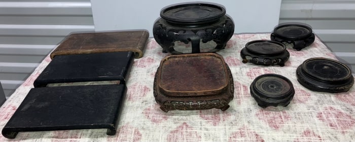 Assortment of Asian wooden Display Stands