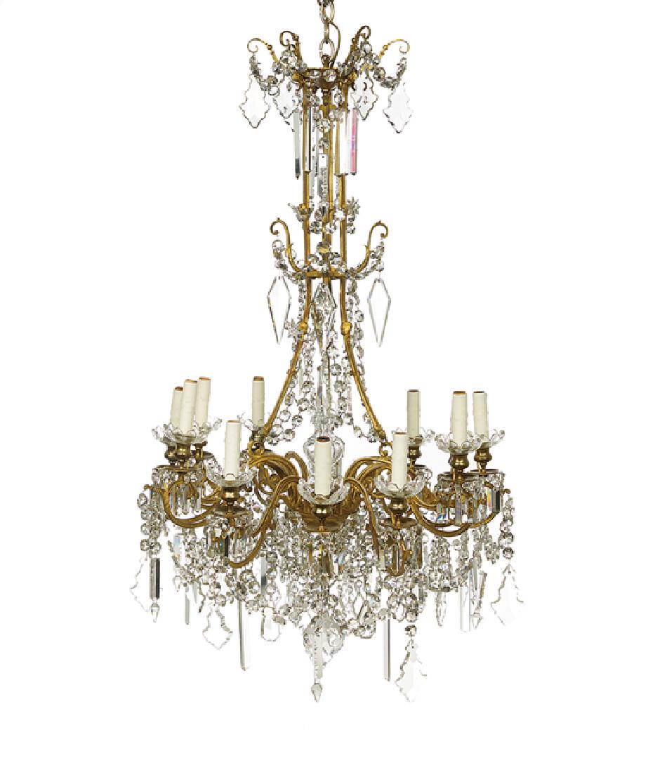 French Gilt-Bronze and Crystal Chandelier (1 of 1)
