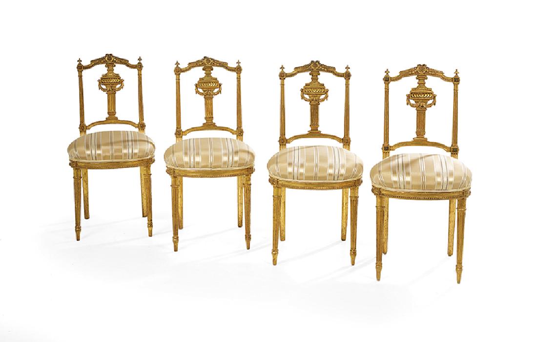 Four Louis XVI-Style Giltwood Ballroom Chairs (1 of 1)